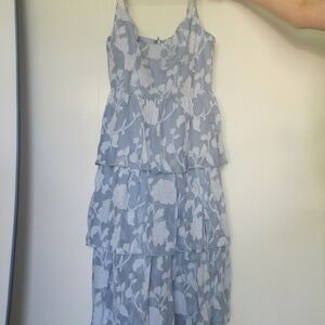 blue/white floral maxi dress